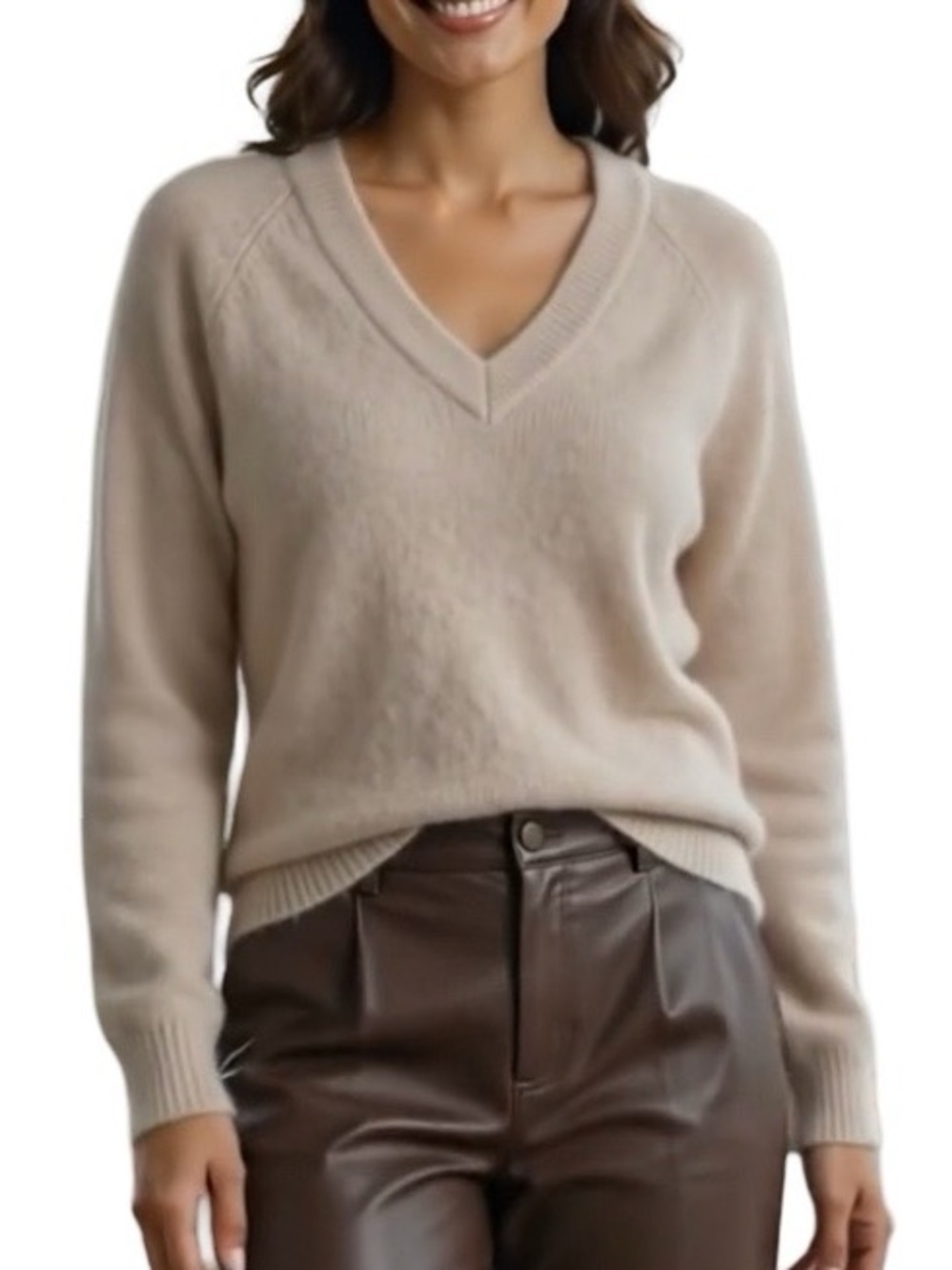 Selected Femme Sweater Wool Alpaca Blend Responsibly Crafter Pullover Beige M